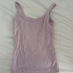 Aritzia TNA Homestretch Pink/Lilac Ribbed Tank Top